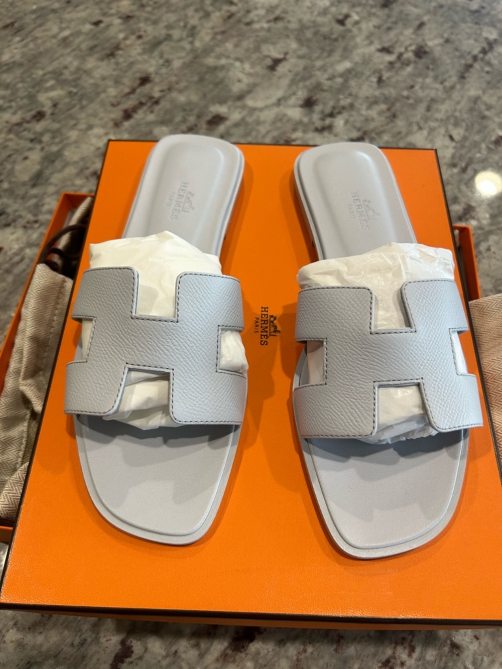Authentic Hermes Oran Sandal - Light Blue (Bleu Glacier) - Never Worn - Picture 5 of 9